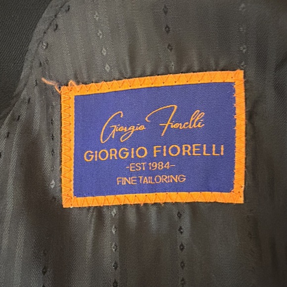 Giorgio Fiorelli Black 2 pc Suit Blazer Slim Fit Jacket 40 Pant 34 x 30 Formal - Picture 10 of 12